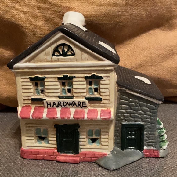 Christmas Village Ceramic Hardware Store, lighted option - Picture 5 of 12
